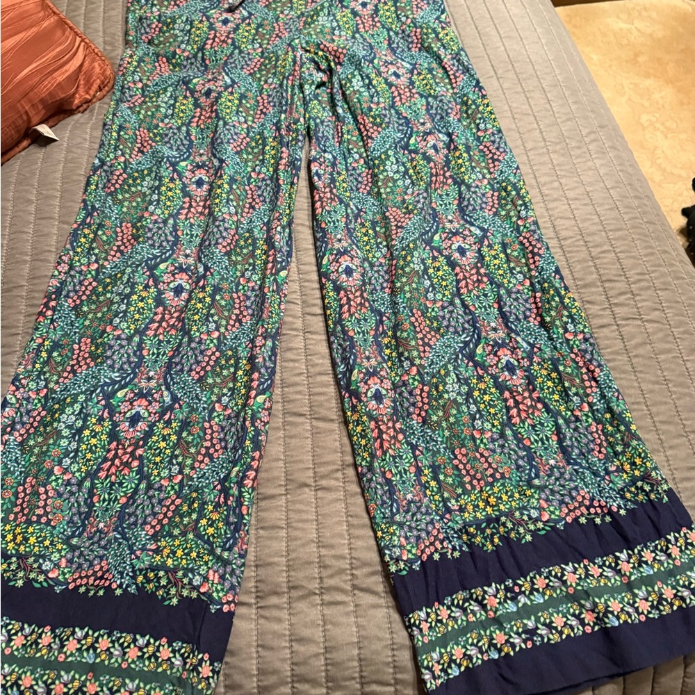 Talbots Multicolor Floral Wide-Leg Pants